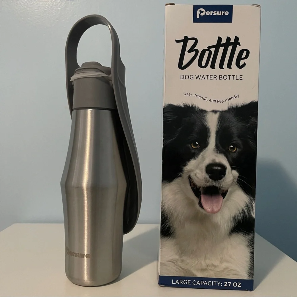 Silver Dog Water Bottle